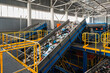 © nordroden - Conveyors carry trash and empty platforms at recycling plant