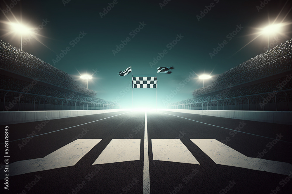 New Racing track finish line, Generative AI	