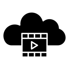 Sticker - video player cloud computing icon