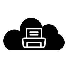 Sticker - printer cloud computing icon