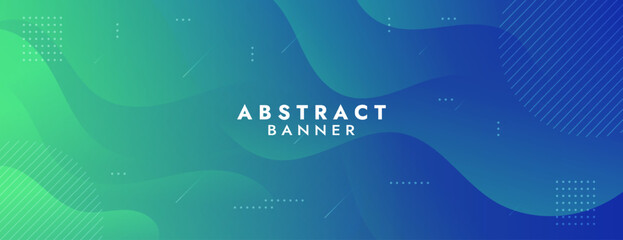 Abstract Gradient green and blue Liquid Banner Template. Modern background design. gradient color. Dynamic Waves. Fluid shapes composition. Fit for banners, wallpapers,