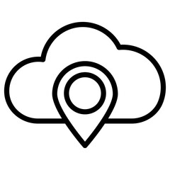 Sticker - location  cloud computing icon