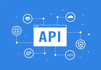 Wall Mural - api gateway architecture - management tool between client and backend services. application programm