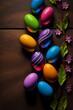 © Mauro - Colorful Easter Eggs on Rustic Wooden Table