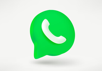Poster - Speech cloud with handset. Feedback concept. 3d vector illustration