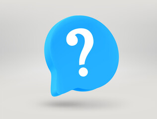 Poster - Speech bubble with question sign. 3d vector illustration