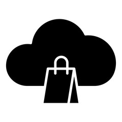 Wall Mural - bag shop cloud computing icon