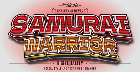 Wall Mural - Editable text style effect - Samurai Warrior text style theme.