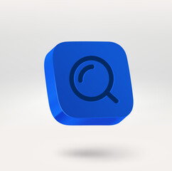 Fototapete - Internet search icon. Mobile application icon. 3d vector icon isolated on white background