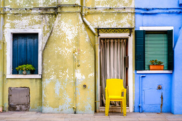 Wall Mural - famous old town of Burano in italy