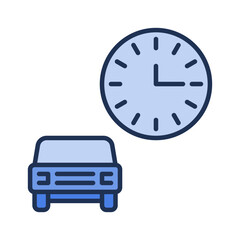 Poster - Car and Time vector Rental concept blue icon