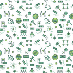 Corruption and Bribery creative vector seamless pattern