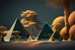Egyptian mythology - pyramids - Generative AI