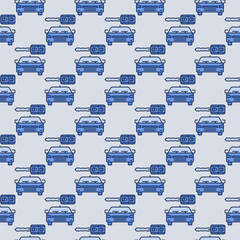 Sticker - Rental Car vector Vehicle Hire blue seamless pattern