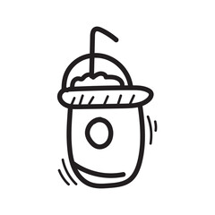 Doodle frappuccinos icon outline vector