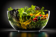 Salade verte composée avec tomate - Générative IA