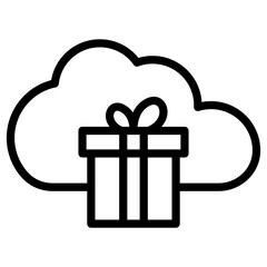 Canvas Print - box gift cloud computing icon