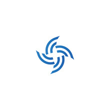 Weather Vane Animated Logo Icon Rotating Propeller Symbol