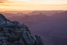 Silhouettes At Sunset In Grand Canyon