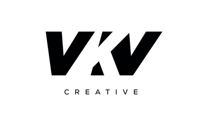 VKV letters negative space logo design. creative typography monogram vector