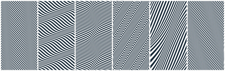 wavy pattern with optical illusion. black and white design. abstract striped background. 3d vector i