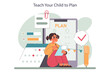 Positive parenting tips. Child learning how to plan and set a schedule