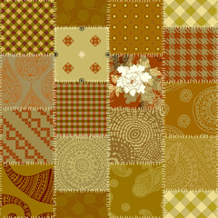 Aufkleber - Geometric abstract pattern. Intersection patchwork plaid style