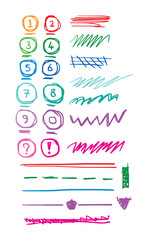 Wall Mural - hand drawn numbers. hand drawn doodles. doodle numbers and geometric lines