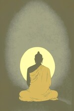 Buddha Graphic Design Illustration Background, Generative Ai