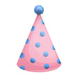 © Alina Tsimanovich - flat cartoon design illustration of colored hat for birthday party. vector - illustration. pink and blue birthday hats isolated on white background. Vector cones