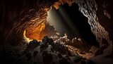 Fototapeta Tulipany - Underground Cave Inside