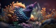 Unterwasser Welt mit außergewöhnlichen Pflanzen und Lebewesen. AI generativ