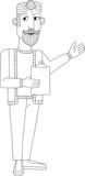 Fototapeta Psy - Man With Clipboard Checklist Pointing Illustration