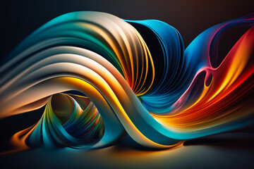 three dimensional abstract colorful shapes. created with generative ai technology.