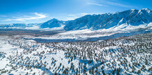 Bishop Winter. Owens Valley Sierra Nevada. Inyo County. Aerial Panorama