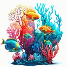 Coral Reef And Fish Generative Ai