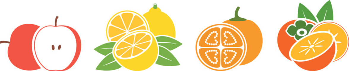 Fruit logo. Isolated fruit on white background