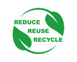 © TMvectorart - Recycle, reuse and reduce - label. Zero waste symbol. Reuse cycle. Recycling symbol. Environmental protection sign. Ecological symbol.