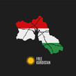 Illustration vector of free kurdistan with hand and wire perfect for print,campaign,etc.