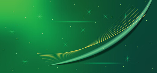 Wall Mural - Luxury green modern curve lines creative 3d background