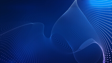 Wall Mural - Abstract wave technology particle of technology background with blue light.