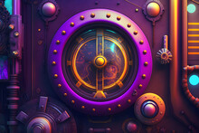 Colorful Steampunk Technology Background. Generative AI