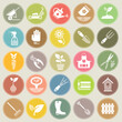 Set of Circle Shaped Gardening Tools Vector Icons