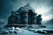 Glacial architectural hell temple Generative AI