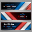 Bastille day, France National day, Web banners