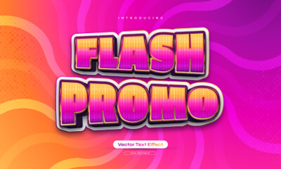 Wall Mural - Flash Promo Text Style with Colorful, 3D, and Glitter Effects. Editable Text Effect