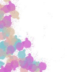 Poster - Colorfull Splatter Watercolor Flower Background