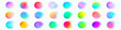Abstract gradient circles, vector watercolor blend round shape isolated on transparent background. Vibrant color blending with iridescent texture