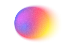 Color Gradient Circle Background, Grain Noise Texture Color Gradation, Vector Holographic Blur Background. Color Gradient Blend Mesh Of Abstract Neon Iridescent Colors Gradation