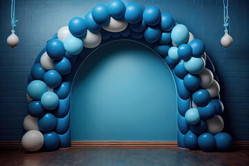 Poster - Incredible blue Birthday Balloon arch